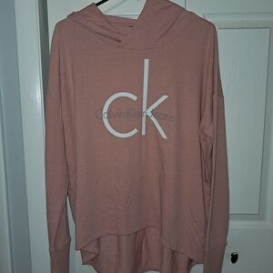Calvin Klein Women's Pink Hoodie Long Sleeved Shirt
